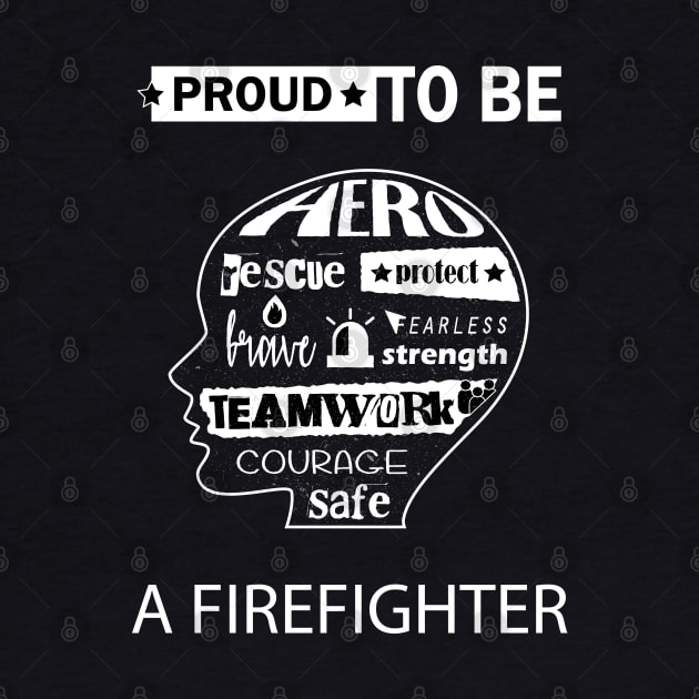 Firefighter gift, Proud to be a firefighter by Mint Cloud Art Studio